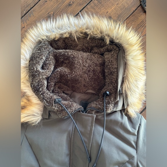 Sam Edelman Army Green Long Women's  Faux Fur Hooded Down Puffer Jacket Size XS - Picture 15 of 15